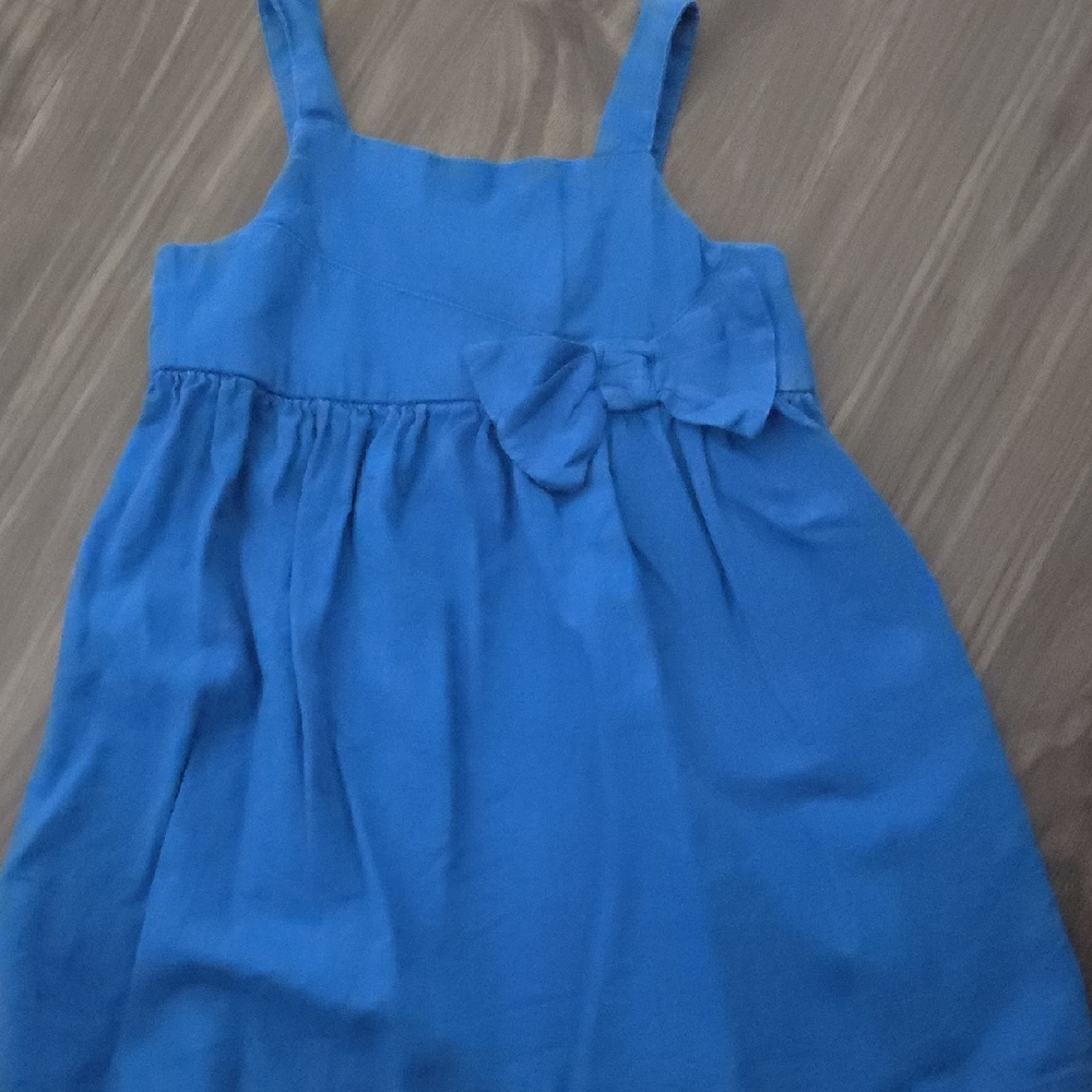 Carter's Blue Pleated Tie Front Sundress